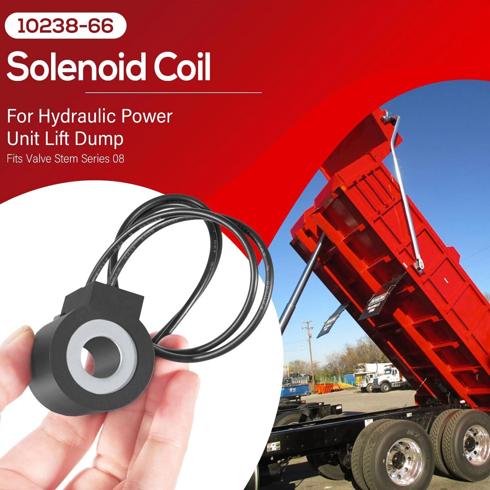 10238-66 12V DC 1/2" Hole Solenoid Coil 16W Hydraulic Power Unit Lift Dumprn