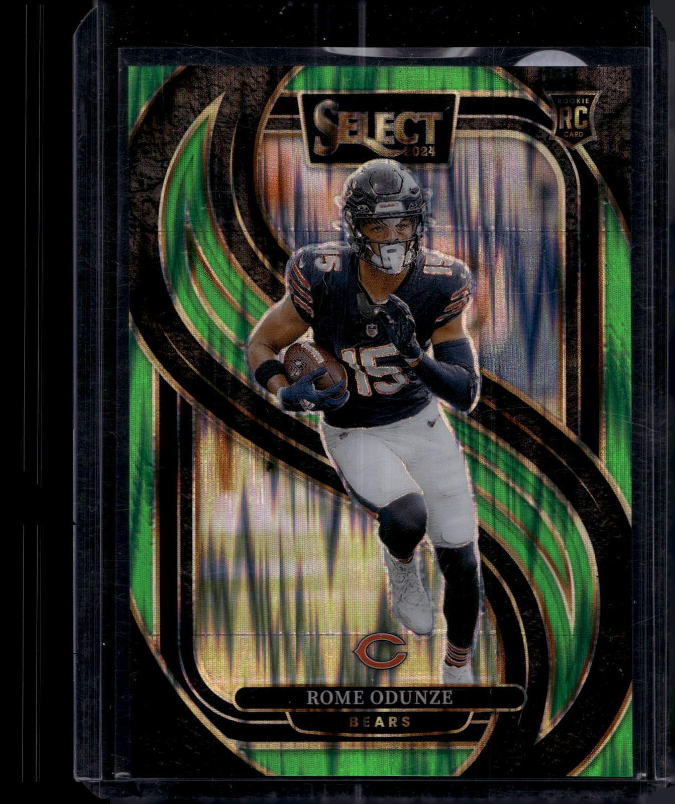 2024 Panini Select #136 Rome Odunze Neon Green Prizm Shock #/499