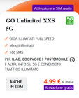 WindTre - GO UNLIMITED XXS 5G (minuti e giga illimitati, 100 sms) – 4,99€/mese