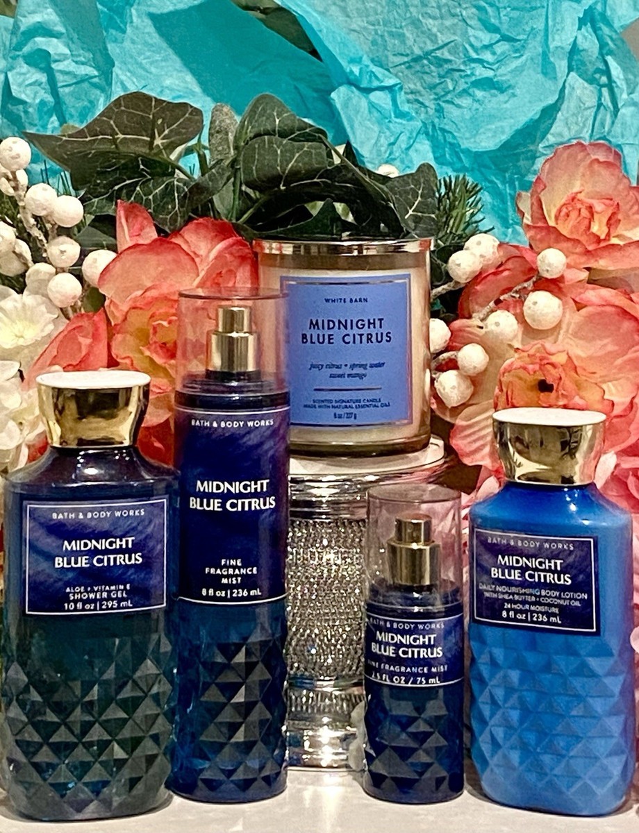 専用 Bath & Body Works Mist Candle Bath & Body Works 5 Pc SET Midnight Blue Citrus w/ Candle, 2 Sizes