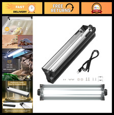 UVB Reptile Light Fixture Combo Kit - 12" 8W Terrarium Hood  10.0 Bulb for Dese