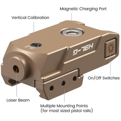 Ambidextrous Green Dot Laser Sight, Strobe Mode Available