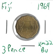 Coin Fiji 3 Pence 1964 KM22
