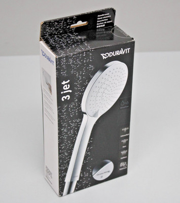 Duravit Handbrause, Chrom/Weiß, MinusFlow, d. 110mm, Strahlart SoftRain, Rain