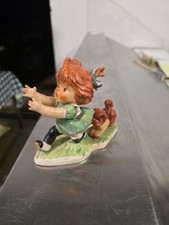 Goebel Charlot Red Head E-E-E-eek Figurine Girl Running From Dog Hummel TMK3