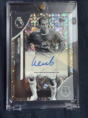 Topps Phil Neville Auto 58/75 Shard Refractor Autograph Everton
