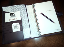 NWT COACH LARGE LEATHER 2006 *VERY RARE* VINTAGE AGENDA DIARY & MATCHING PEN