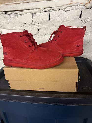 Ugg Nuemel IO Red Suede Ankle Boot With Box Sz 5