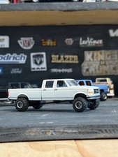 Custom 1/64 Greenlight 1997 Ford F350 White Crew Cab Long Bed