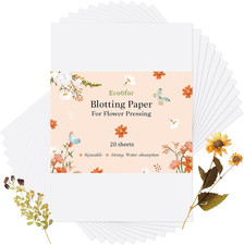 A4 Blotting Paper for Flower Press, 20 Sheets, Highly Absorbent and Reusable