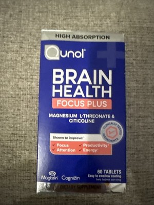 Qunol Brain Health Focus Plus Supplement 60 Tablets 09/27