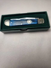 Moore Maker USA 5202 LAW Trapper Knife Smooth Blue Bone 2021 New In Box