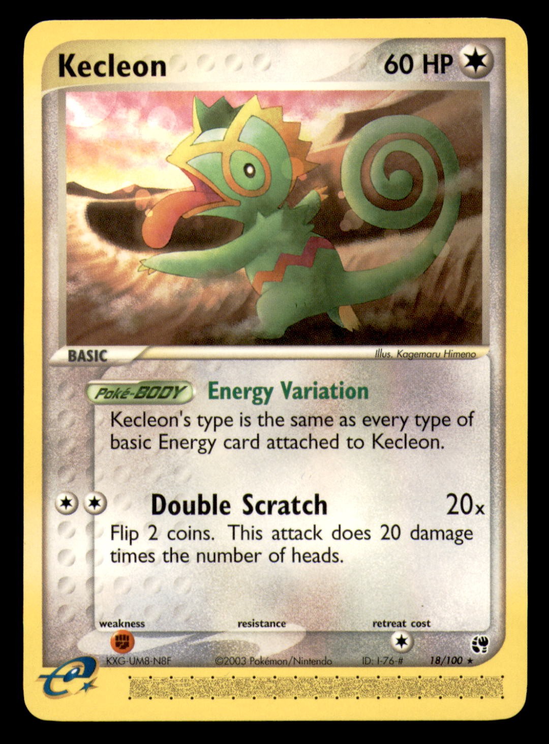 Kecleon 18/100 Rare Sandstorm Pokemon Near Mint