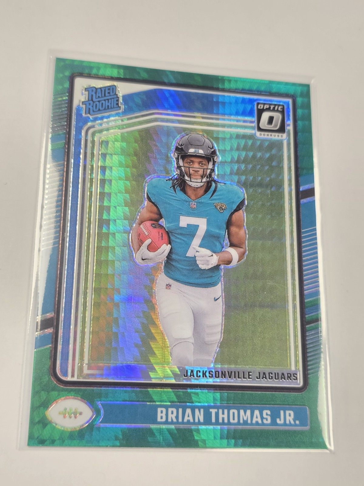 Brian Thomas Jr 2024 Optic Green Hyper Prizm Card #214