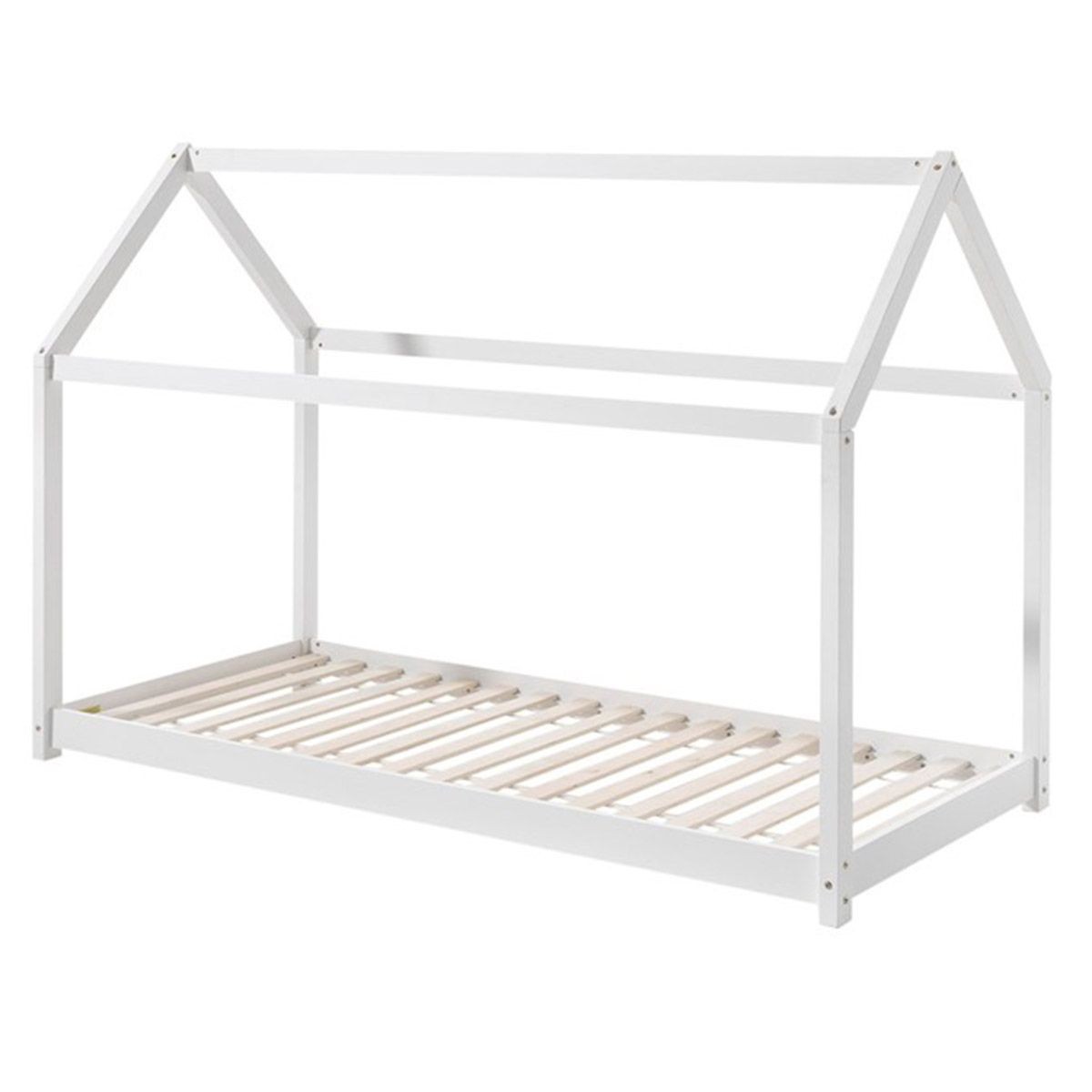 Lit cabane enfant 90x200cm blanc pour créer un coin lecture cosy