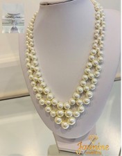 Bridal Ivry Eco Friendly Glass Pearl V Necklace in gradual size pearls 6-12mm. 