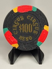 CIRCUS CIRCUS CASINO CHIP $100 RENO NEVADA - CR #22 RATED S+ ($300-$349) 1983