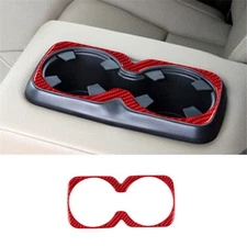 Red Carbon Fiber Interior Rear Center Cupholder Cover Trim For Colorado/Canyon