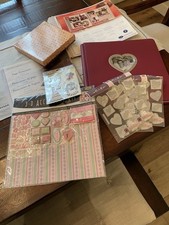 Creative Memories 12x12 Red ,Silver Heart Scrapbook /Wedding Album with extras