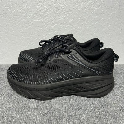 Hoka One One Bondi 7 Womens Size 8 Triple Black Running Shoes 1110519 BBLC