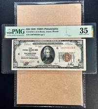 Fr. 1870-C 1929 $20 FRBN PHILADELPHIA PMG 35 - VF