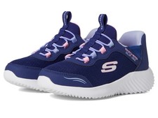 Skechers Kids Girls Bounder - Simple Cute Sneaker, Navy, 12 Little Kid