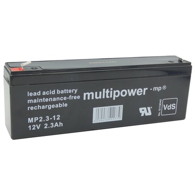 Multipower Bleiakku MP2.3-12 12,0Volt 2,2Ah mit 4,8mm Steckanschlüssen