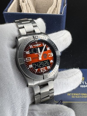 Breitling Aerospace B70 Orbiter Titanium Watch EB7010 Red/ Orange Dial Full Set