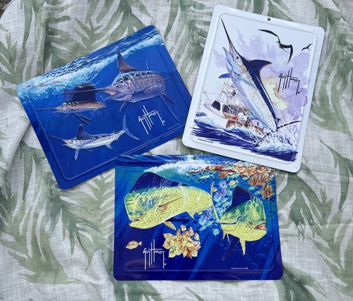 Guy Harvey Fishing 2001 & 2005 Metal Signs 9”x 12”