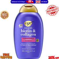 OGX Biotin & Collagen Hair Conditioner 385 ml - Volumising & Sulfate Free - UK