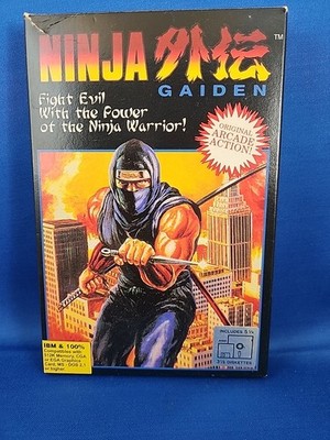 Ninja Gaiden Original Tecmo Hi Tech 1990 IBM PC Big Box Game 2x Floppy Disks 