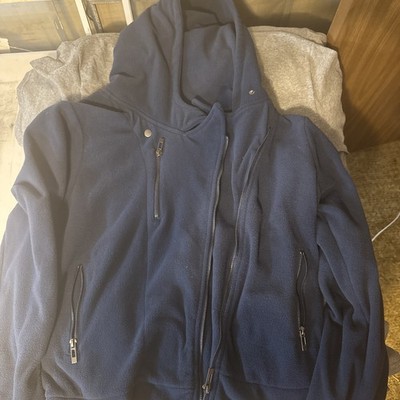 Fleece Diagonal zip hoodie