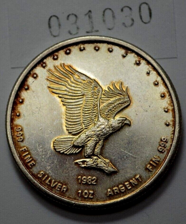 1 Oz 999 Silver Round 1982 Monex International LTD Silver