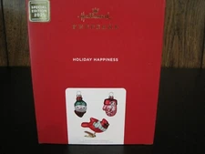 2021 HALLMARK KEEPSAKE GLASS MINI ORNAMENTS HOLIDAY HAPPINESS SPECIAL EDITION