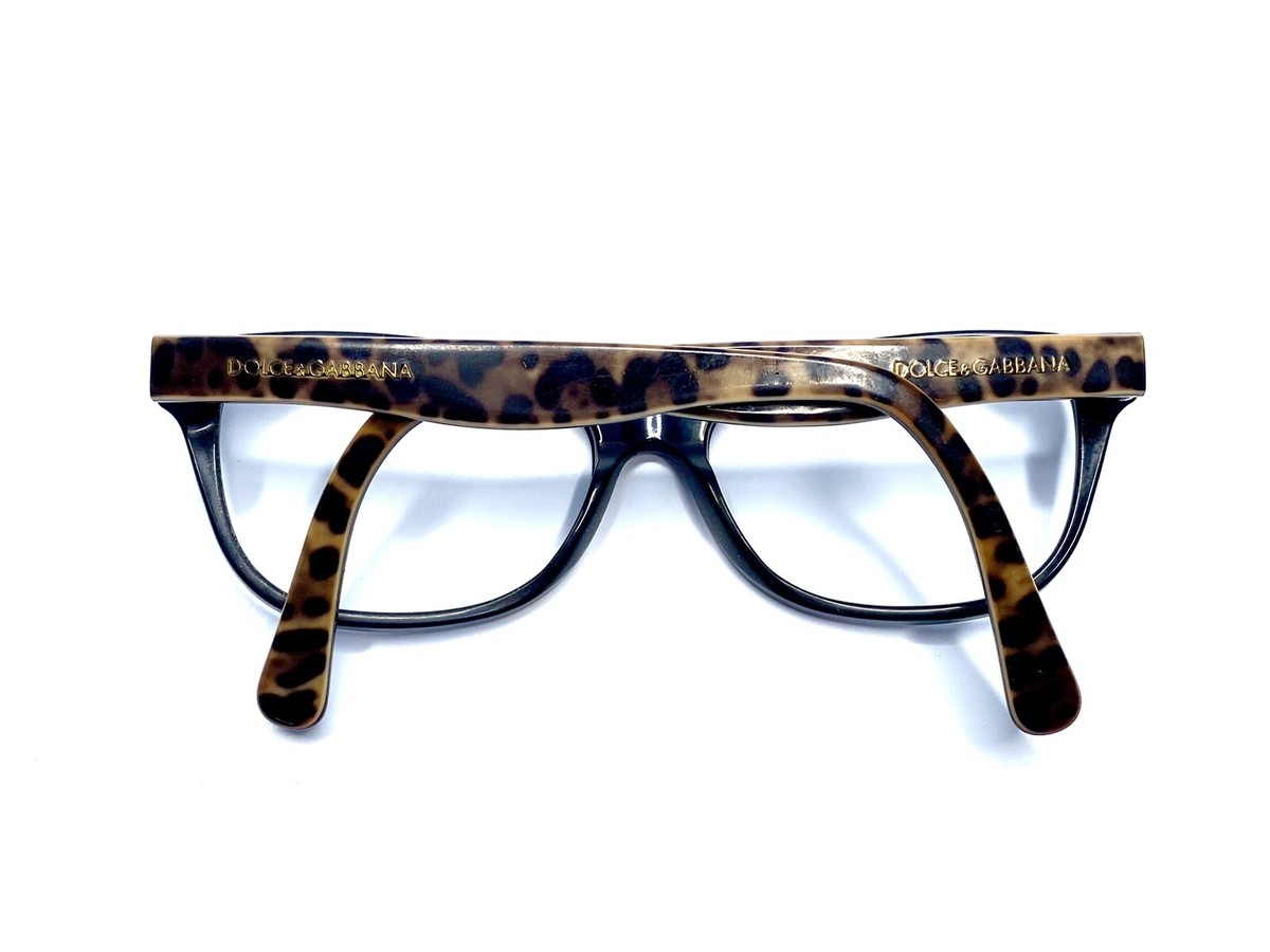 Dolce & Gabbana Black Brown Leopard Cat Eye Glasses DG 3136 Dolce & Gabbana Black Brown Leopard Cat Eye Glasses DG 3136