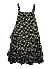 Amy's Closet Girl's Black Polka Dot Dress 100% Cotton Spaghetti Strap Size 16