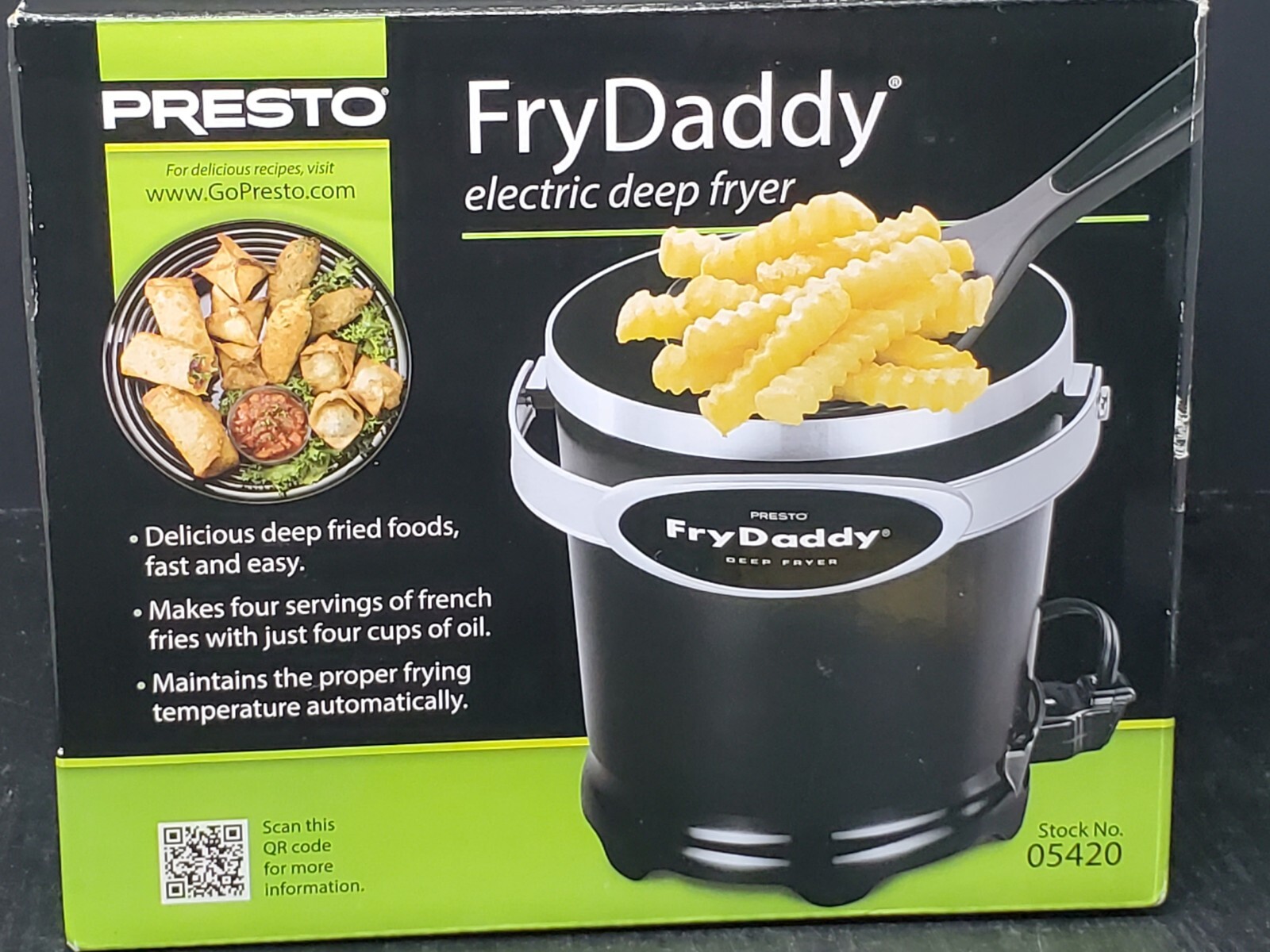 Presto 05420 FryDaddy Electric Deep Fryer Black Brand New Never Used w