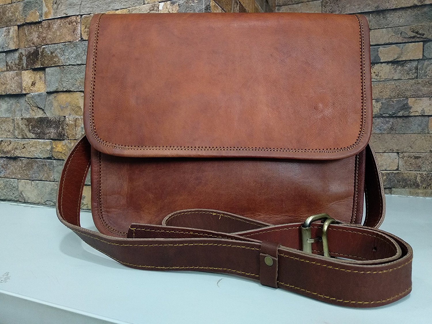 Men & udult Leather Messenger Laptop Bag Computer Distressed Satchel Briefcase