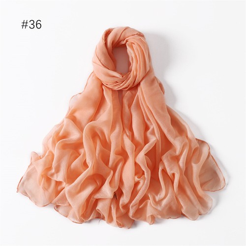 Bufandas viscosa para mujer de colores sólidos y envolturas pañuelo transpirable hiyab - Imagen 47 de 69