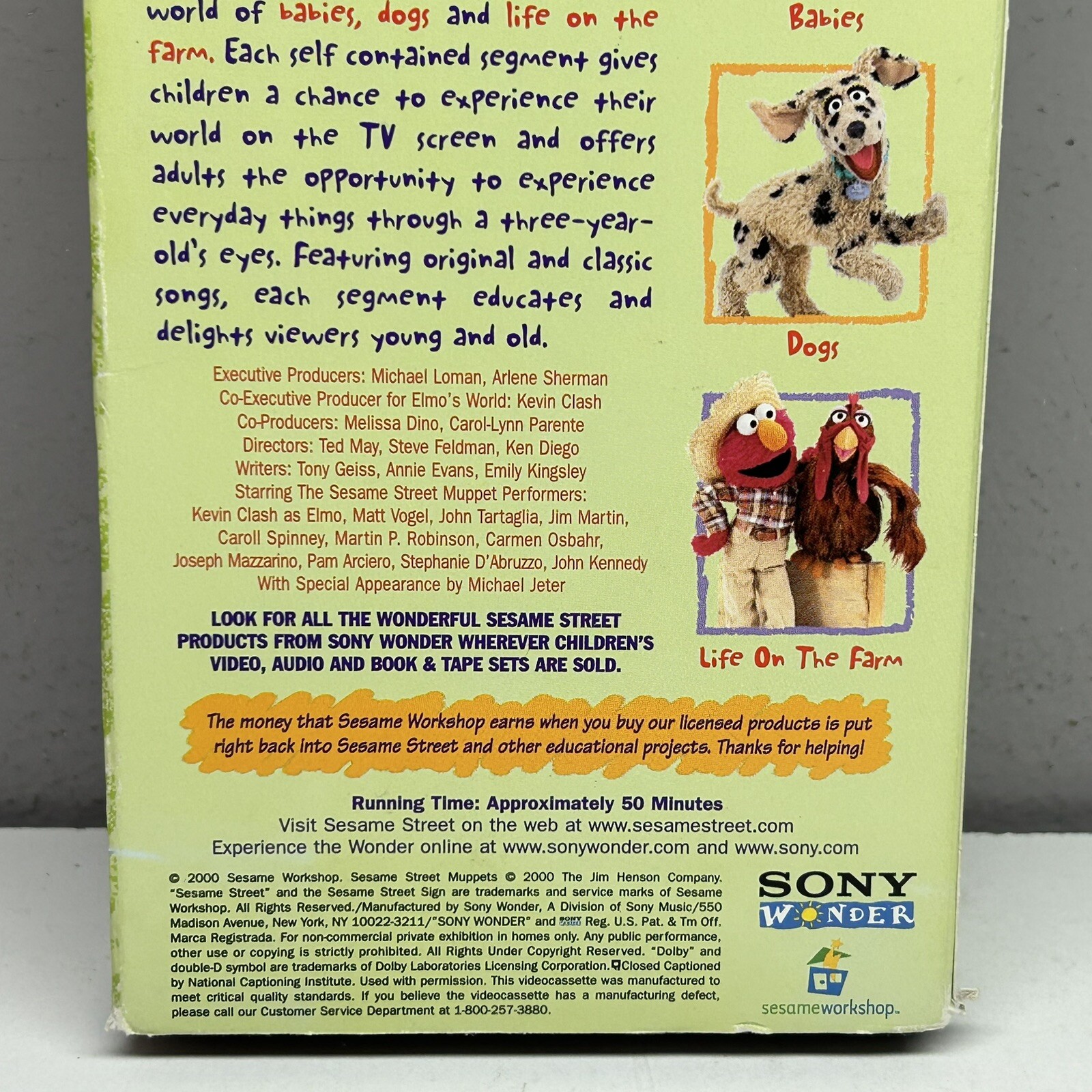 Sesame Street Elmo’s World Babies Dogs VHS Video Tape Preschool PBS Kids Show