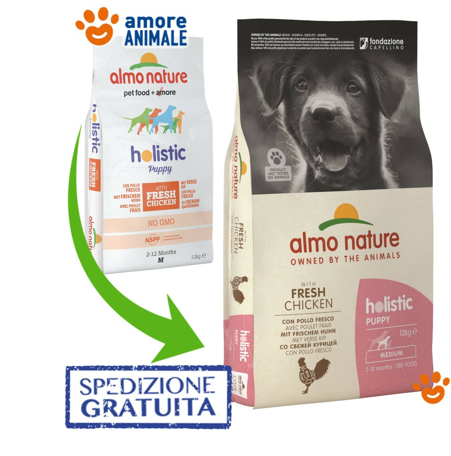 Almo Nature Holistic Puppy Medium Pollo e Riso 12 Kg | Offerta Crocchette