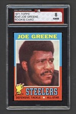 1971 TOPPS #245 JOE GREENE ROOKIE CARD KSA 8 NEAR MINT-MINT