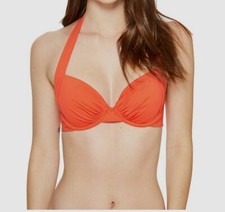  79 Tommy Bahama Women's Orange Underwire Halter Bikini Top Swimwear Size 32C