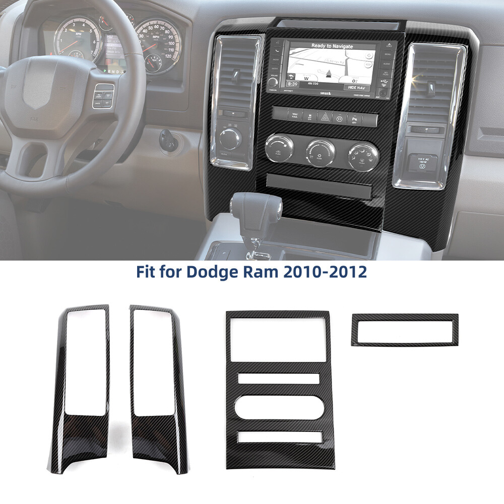 Carbon Fiber Center Console Navigation Panel Trim Kit For Dodge Ram 1500 2010-12