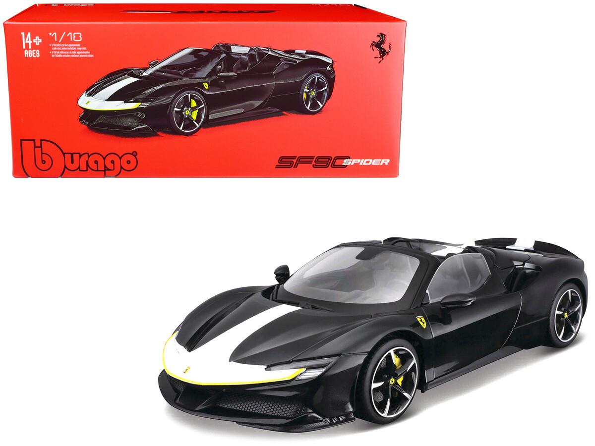 Bburago Ferrari SF90 Spider Assetto Fiorano Black 1/18 Diecast