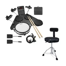 LEKATO Portable Electric Drum Set for Beginner with Quiet Mesh Snare Drum Pad...