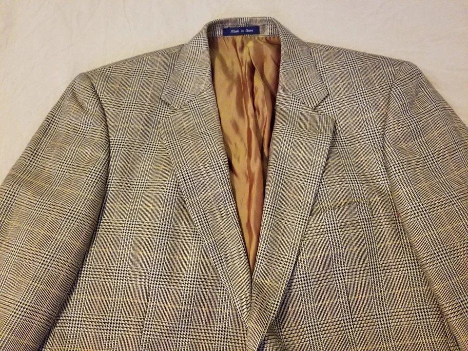 Куртка мужская Alan Flusser шелковая шерстяная блейзер 44L хаки - Изображение 2 из 4