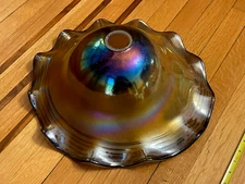 Signed Todd Phillips 16" Quoizel Art Glass Pendant Torchiere Ceiling Lamp Shade