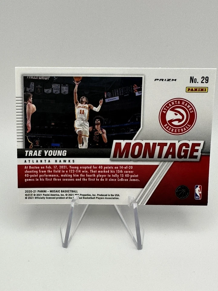 2020-21 PANINI MOSAIC MONTAGE Red PRIZM #29 TRAE YOUNG - Image 2 of 2