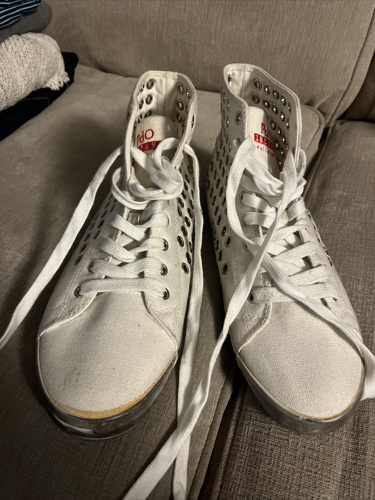 PANTOFOLA D’ORO Sneaker alte Pantofola d'oro PdO Instant Collec.I euro 42 bianche borchie